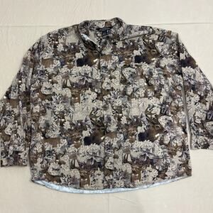 Winchester Men's Vintage Deer Print Camouflage Casual Button Down Shirt Size XXL